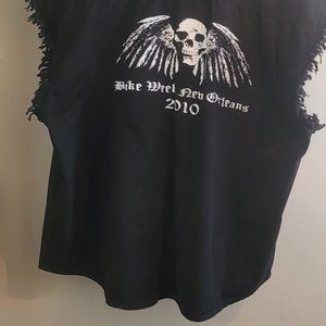 Men's XXL Sleeveless Blk. Biker Shirt